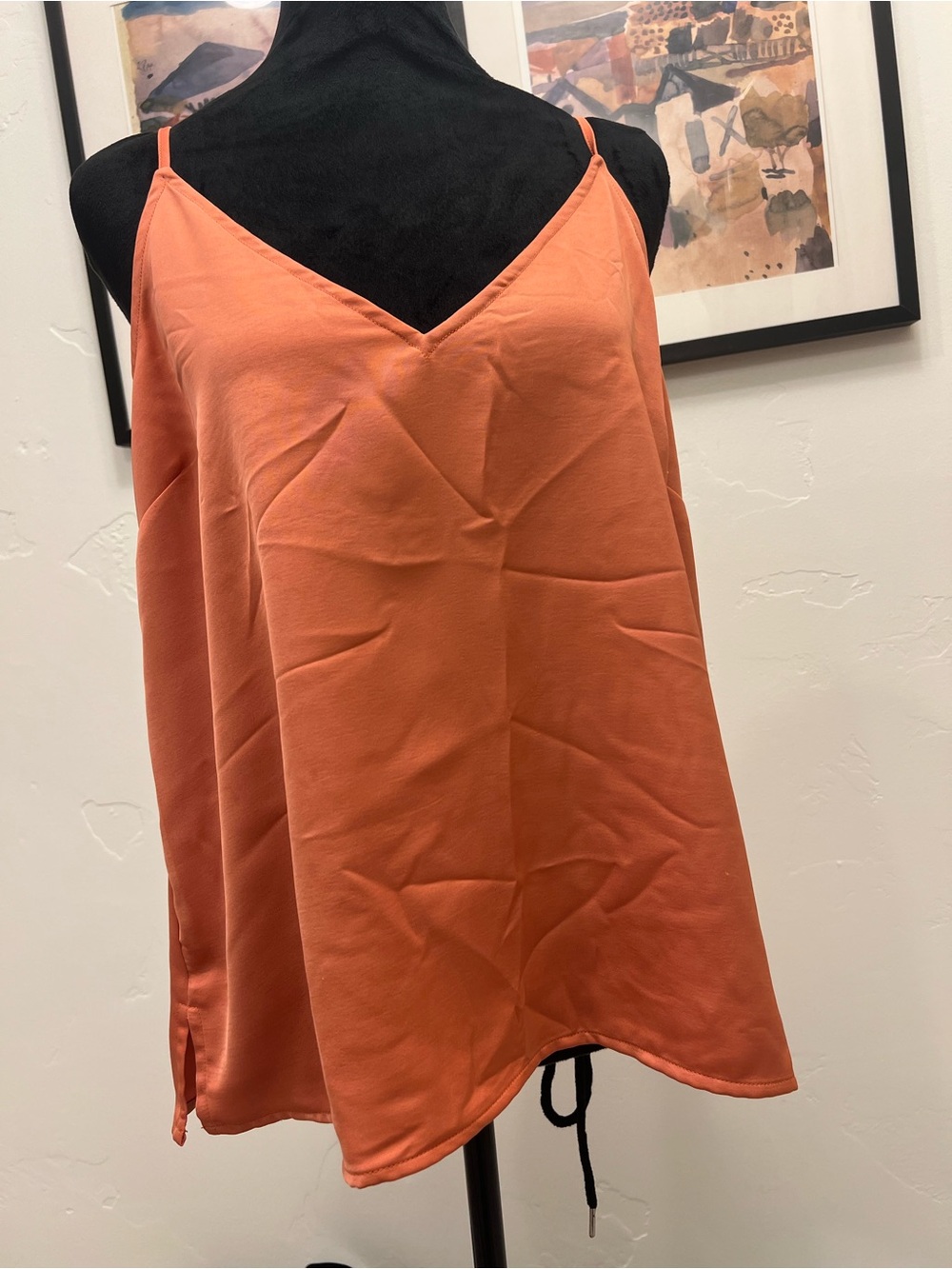 Lot of Spaghetti Strap V-Neck Cami - Women Tops (rust, cream, black)